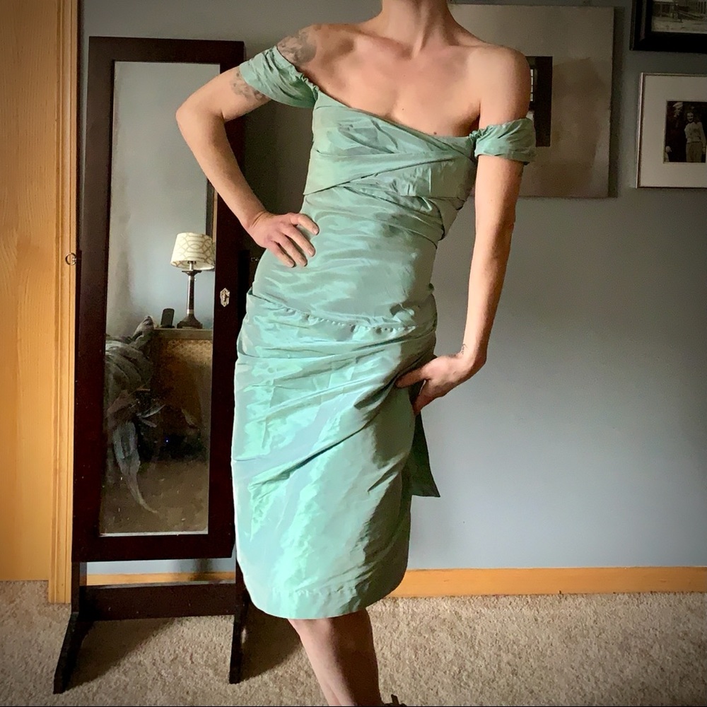 Rare Vivienne Westwood Red Label Aqua Draped Dress
